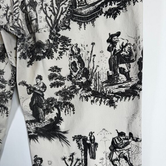 Mossimo Stretch Chino Pants Size 14 Black Ivory Toile Print Y2K - Picture 6 of 15